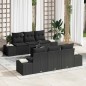 vidaXL Set di divano da giardino 7 pezzi di con cuscini in rattan nero