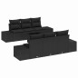 vidaXL Set di divano da giardino 7 pezzi di con cuscini in rattan nero