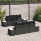 vidaXL Set di divano da giardino 7 pezzi di con cuscini in rattan nero