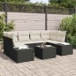 vidaXL Set di Divano da Giardino 7 Pezzi con Cuscini in Rattan Sintetico Nero