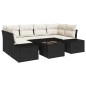 vidaXL Set di Divano da Giardino 7 Pezzi con Cuscini in Rattan Sintetico Nero