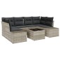 vidaXL Set di divani da giardino 7 pezzi con cuscini in rattan sintetico grigio chiaro.