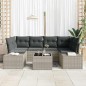 vidaXL Set di divani da giardino 7 pezzi con cuscini in rattan sintetico grigio chiaro.