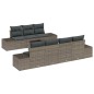 vidaXL Set da giardino con 8 divani e cuscini in polirattan grigio