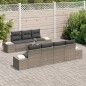 vidaXL Set da giardino con 8 divani e cuscini in polirattan grigio