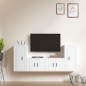 Set di Mobili Porta TV 4 pz Bianco in Legno Multistrato Set di Mobili Porta TV 4 pz Bianco in Legno Multistrato