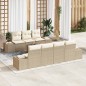 vidaXL Set di divani da giardino 8 pezzi con cuscini beige in rattan sintetico