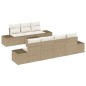 vidaXL Set di divani da giardino 8 pezzi con cuscini beige in rattan sintetico