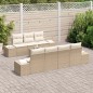 vidaXL Set di divani da giardino 8 pezzi con cuscini beige in rattan sintetico