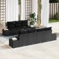 vidaXL Set di Divani da Giardino 8 Pezzi con Cuscini Neri in Poly Rattan