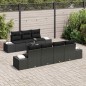 vidaXL Set di Divani da Giardino 8 Pezzi con Cuscini Neri in Poly Rattan
