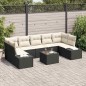 vidaXL Set di divani da giardino 8 pezzi vitaXL in rattan sintetico nero con cuscini. vidaXL Set di divani da giardino 8 pezzi vitaXL in rattan sintetico nero con cuscini.