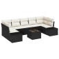 vidaXL Set di divani da giardino 8 pezzi vitaXL in rattan sintetico nero con cuscini. vidaXL Set di divani da giardino 8 pezzi vitaXL in rattan sintetico nero con cuscini.