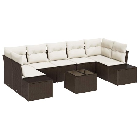vidaXL Set di Sofà da Giardino 8 Pezzi con Cuscini in Rattan Sintetico Marrone