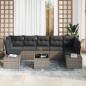 vidaXL Set di divani da giardino 8 pezzi in polirattan grigio con cuscini