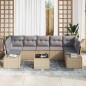 vidaXL Set di divani da giardino 8 pezzi con cuscini beige in poly rattan.