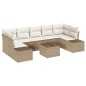 vidaXL Set divano da giardino 8 pezzi con cuscini Beige in rattan sintetico