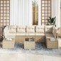 vidaXL Set divano da giardino 8 pezzi con cuscini Beige in rattan sintetico