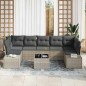 vidaXL Set da giardino 8 pezzi con cuscini in polirattan grigio chiaro