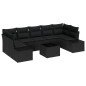 vidaXL Set di divani da giardino 8 pezzi con cuscini in rattan sintetico nero