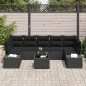 vidaXL Set di divani da giardino 8 pezzi con cuscini in rattan sintetico nero