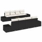 vidaXL Set di divani da giardino 9 pezzi con cuscini in rattan sintetico nero