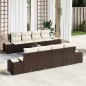 vidaXL Set Giardino 9 Pezzi con Cuscini Marroni in Rattan Sintetico vidaXL Set Giardino 9 Pezzi con Cuscini Marroni in Rattan Sintetico