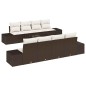 vidaXL Set Giardino 9 Pezzi con Cuscini Marroni in Rattan Sintetico vidaXL Set Giardino 9 Pezzi con Cuscini Marroni in Rattan Sintetico