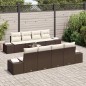 vidaXL Set Giardino 9 Pezzi con Cuscini Marroni in Rattan Sintetico vidaXL Set Giardino 9 Pezzi con Cuscini Marroni in Rattan Sintetico