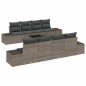 vidaXL Set di divani da giardino 9 pezzi con cuscini in polirattan grigio