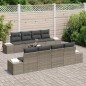 vidaXL Set di divani da giardino 9 pezzi con cuscini in polirattan grigio