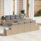 vidaXL Set di divani da giardino 9 pezzi con cuscini in rattan sintetico beige