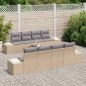 vidaXL Set di divani da giardino 9 pezzi con cuscini in rattan sintetico beige