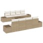 vidaXL Set Divano da Giardino 9 Pezzi con Cuscini Beige in Rattan Sintetico
