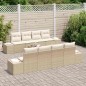 vidaXL Set Divano da Giardino 9 Pezzi con Cuscini Beige in Rattan Sintetico