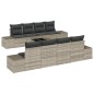 vidaXL Set di divani da giardino 7 pezzi con cuscini grigio chiaro in rattan sintetico da vidaXL Set di divani da giardino 7 pezzi con cuscini grigio chiaro in rattan sintetico da