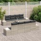 vidaXL Set di divani da giardino 7 pezzi con cuscini grigio chiaro in rattan sintetico da vidaXL Set di divani da giardino 7 pezzi con cuscini grigio chiaro in rattan sintetico da