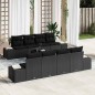 vidaXL Divano 6 pcs Nero 294 x 62 x 69 cm polyrattan vidaXL Divano 6 pcs Nero 294 x 62 x 69 cm polyrattan