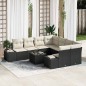 vidaXL Set da Giardino a 9 Pezzi con Cuscini in Rattan Sintetico Nero