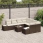 vidaXL Set di Divani da Giardino 9 Pezzi con Cuscini Marroni in Rattan Sintetico vidaXL Set di Divani da Giardino 9 Pezzi con Cuscini Marroni in Rattan Sintetico