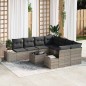 vidaXL Set di divani da giardino 9 pezzi con cuscini in rattan sintetico grigio.