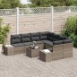 vidaXL Set di divani da giardino 9 pezzi con cuscini in rattan sintetico grigio.