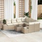 vidaXL Set Giardino 9 Pezzi con Cuscini Beige in Rattan Sintetico