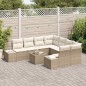 vidaXL Set Giardino 9 Pezzi con Cuscini Beige in Rattan Sintetico