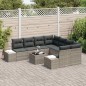 vidaXL Set da Giardino con 9 pezzi e cuscini grigio chiaro in rattan sintetico. vidaXL Set da Giardino con 9 pezzi e cuscini grigio chiaro in rattan sintetico.
