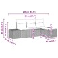 vidaXL Set Divano da Giardino 4 Pezzi con Cuscini Grigio Chiaro in Polyrattan