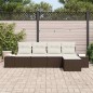 vidaXL Set da giardino di divano a 5 pezzi con cuscini in rattan sintetico marrone