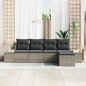 vidaXL Set di Divani da Giardino 5 Pezzi con Cuscini Grigi in Rattan Plastico vidaXL Set di Divani da Giardino 5 Pezzi con Cuscini Grigi in Rattan Plastico