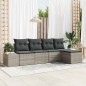 vidaXL Set di divani da giardino , 5 pezzi, con cuscini grigio chiaro in rattan sintetico. vidaXL Set di divani da giardino , 5 pezzi, con cuscini grigio chiaro in rattan sintetico.