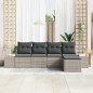 vidaXL Set di divani da giardino , 5 pezzi, con cuscini grigio chiaro in rattan sintetico. vidaXL Set di divani da giardino , 5 pezzi, con cuscini grigio chiaro in rattan sintetico.